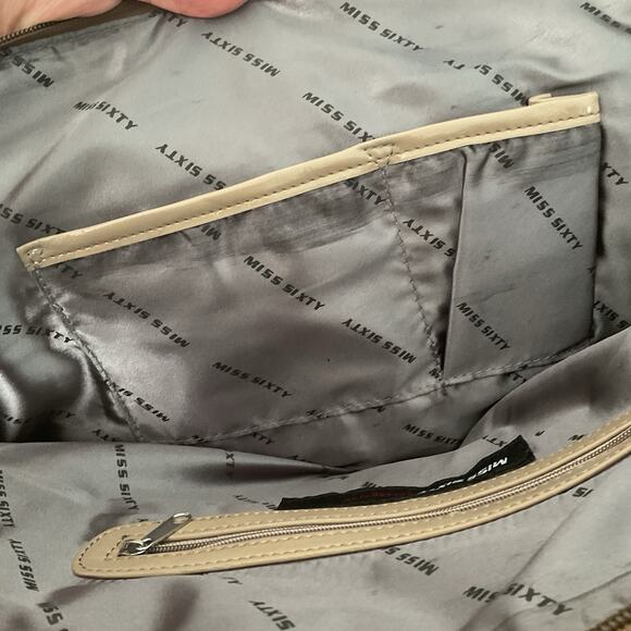 Miss Sixty Vintage Y2K Designer Handbag with Geometric Pattern Monogram Satchel - Picture 5 of 6